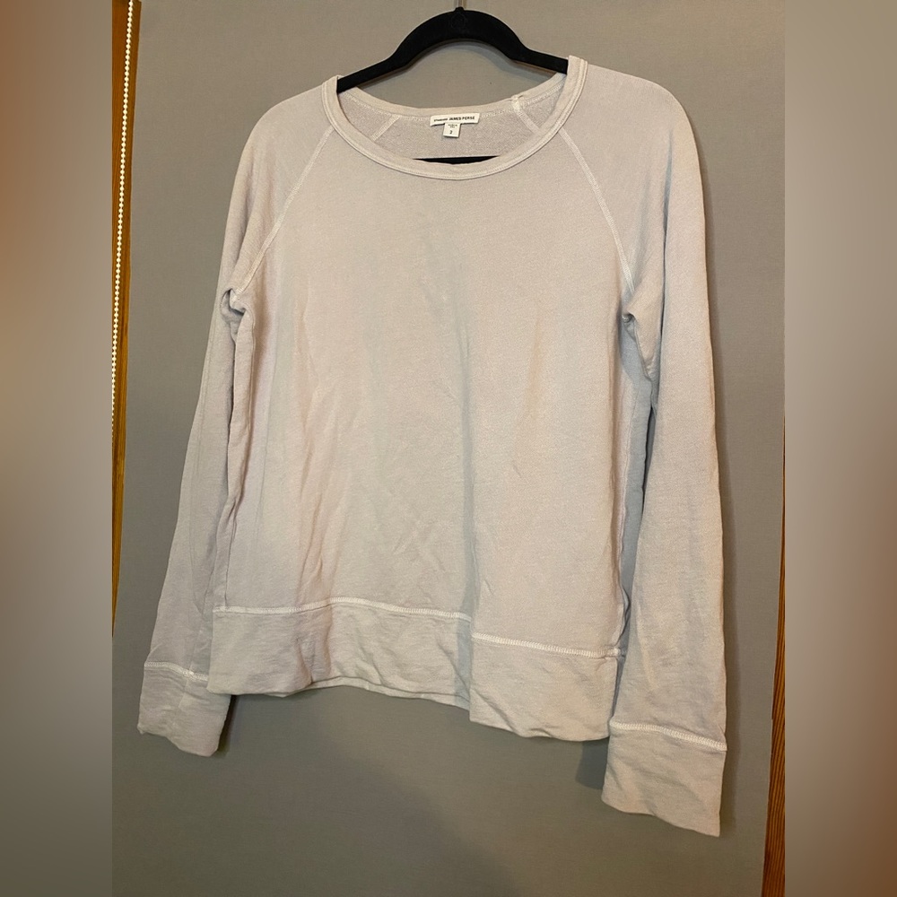 Fall Transition James Perse 2 grey baseball vintage fresh terry style sweatshirt